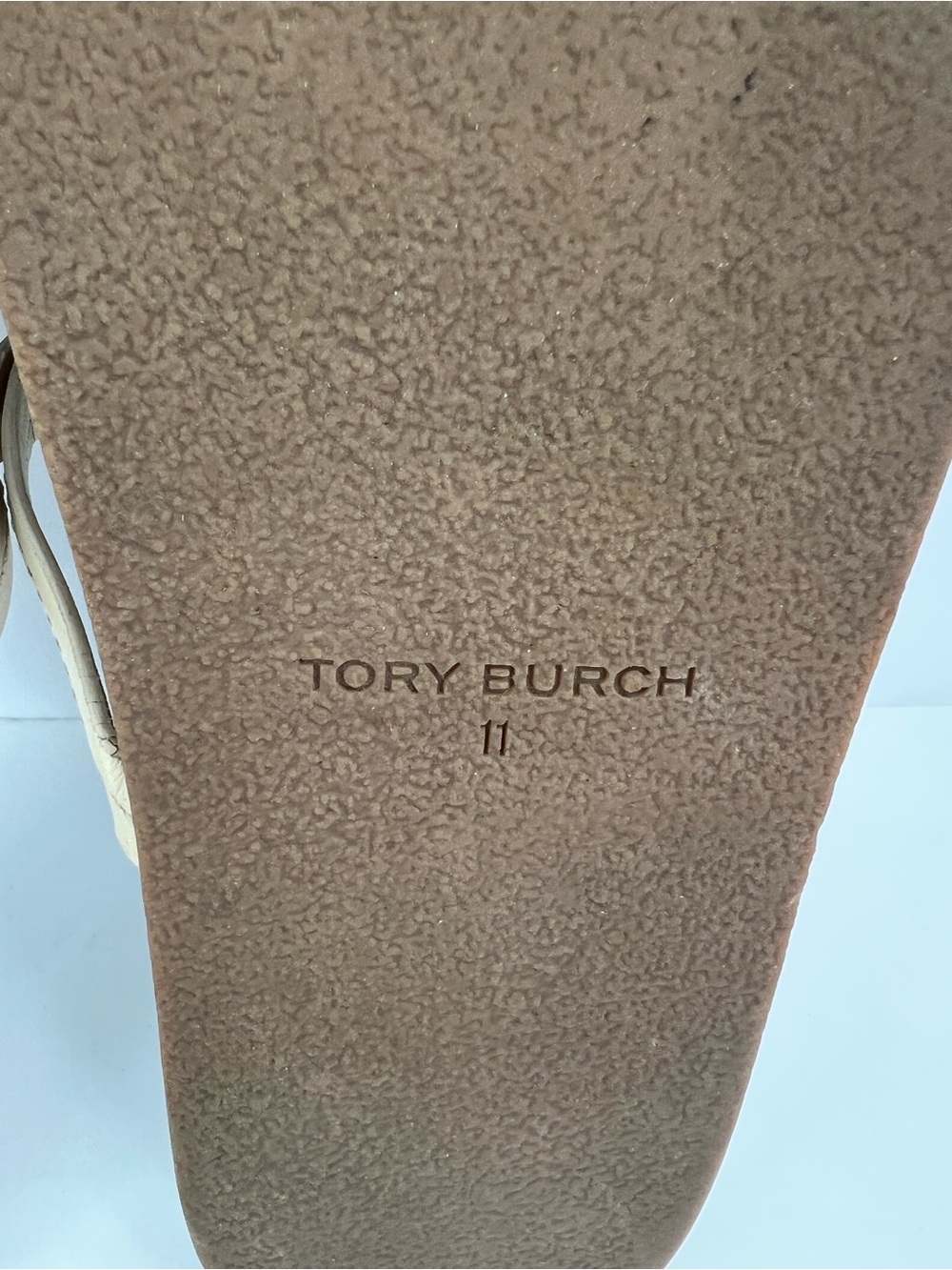 TORY BURCH MILLER CLOUD SANDALS CREAM/CARAMEL COLORS, LEATHER TOP, MILTI CORK 11 - Picture 17 of 17